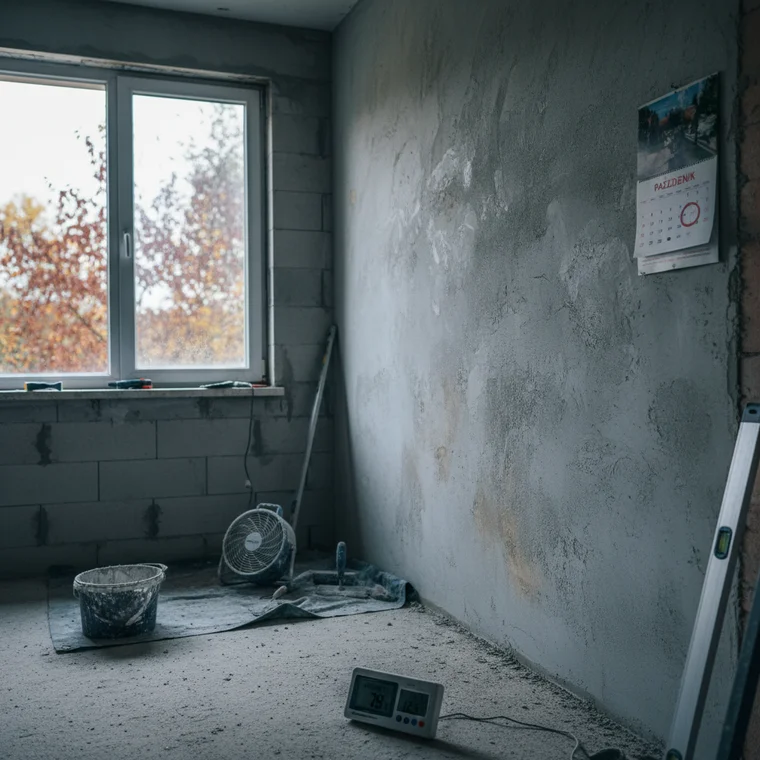 Jak długo schnie tynk gipsowy na 10 m² jesienią w nieogrzewanym domu