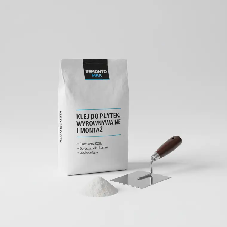 Ściana w łazience z widocznymi nierównościami, podczas wyrównywania przed płytkowaniem klejem do płytek zamiast tynku