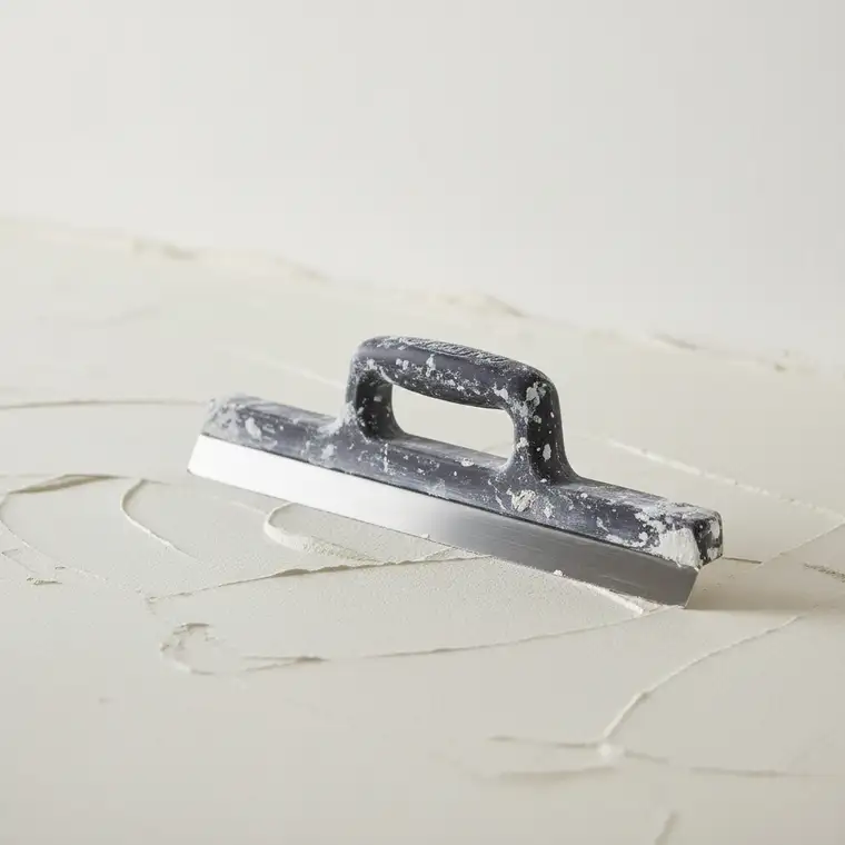 Ściana w salonie oświetlona bocznym światłem z okna balkonowego, widoczne delikatne fale po gładzi i malowaniu, pokazujące nierówności powierzchni