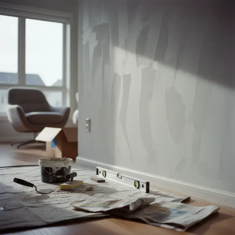 Dlaczego widzisz fale na wyrównanych ścianach w salonie pod światło?