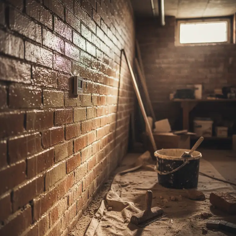 Ile schnie grunt głęboko penetrujący na ścianie z cegły w piwnicy przed tynkowaniem