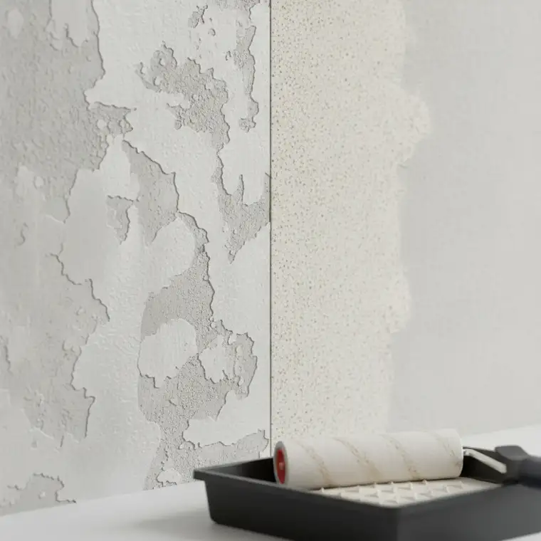 Ściana przygotowywana pod tynk gipsowy, widoczne różne podłoża i rozważanie zastosowania gruntów na jednej powierzchni