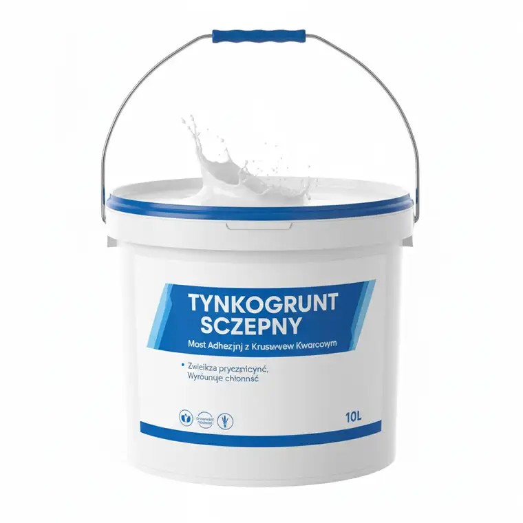 Ściana z tynkiem cementowym przygotowywana pod tynk gipsowy, pokazująca kiedy można zrezygnować z gruntu szczepnego i jak ocenić stan podłoża