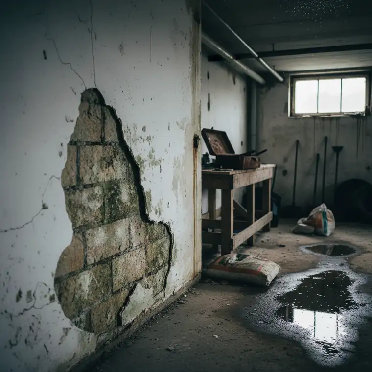 Tynkowanie gipsem na wilgotny grunt w garażu w listopadzie