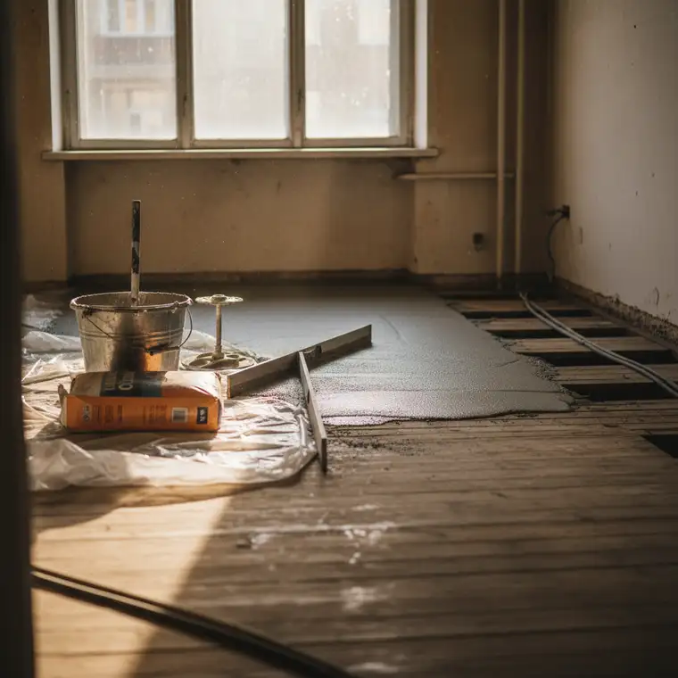 Wybór wylewki samopoziomującej do nierównej podłogi w starym mieszkaniu