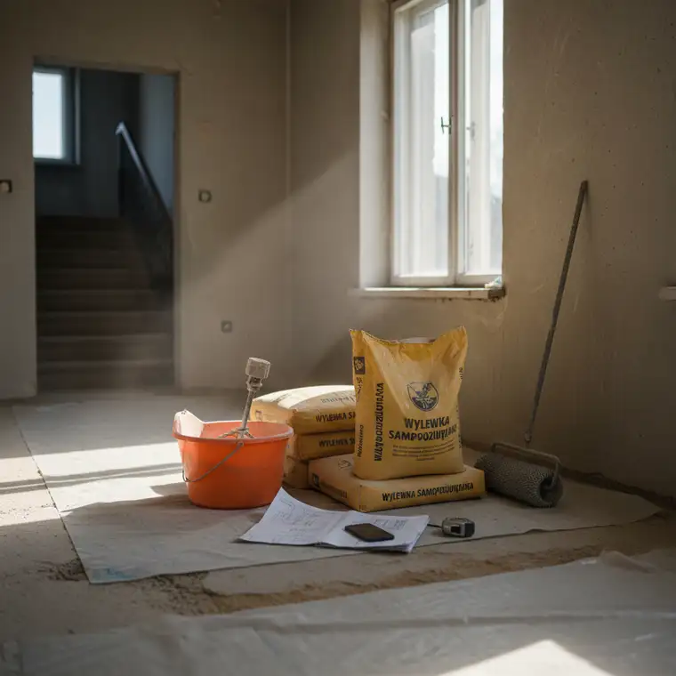 Koszt wylania wylewki samopoziomującej w pokoju 18 m² na trzecim piętrze